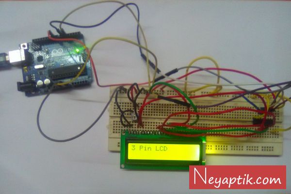 3 Pin İle Arduino LCD Kontrolü